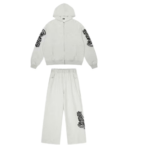 Syna World Logo Hoodie & Jogger Set - Weiß/Grau